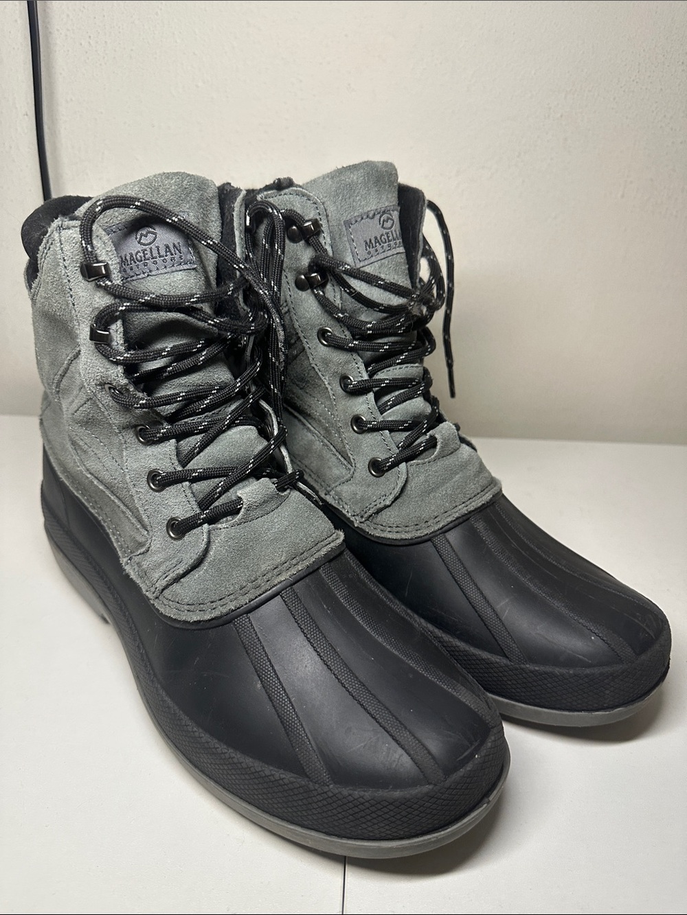 Magellan Outdoors Men's Gray and Black Waterproof Duck Boots